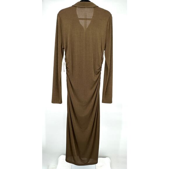 Good American Good Touch Button Front Midi XL Mocha - Picture 4 of 8